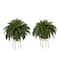 32" Artificial Boston Fern Plant with Metal Planter with Stand